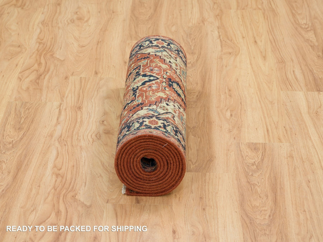 2'7" x 12'1" New Hand Knotted Red Wool Runner Oriental Rug - MOA10265482