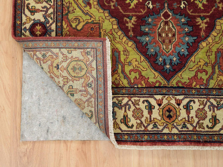 3'10" x 12'1" New Hand Knotted Red Wool Runner Oriental Rug - MOA10265499