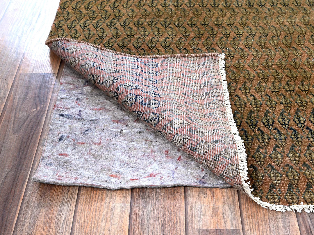 2'6" x 11'5" Vintage Hand Knotted Brown Wool Runner Oriental Rug - MOA102654