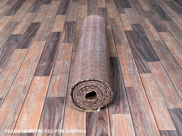 2'6" x 11'5" Vintage Hand Knotted Brown Wool Runner Oriental Rug - MOA102654