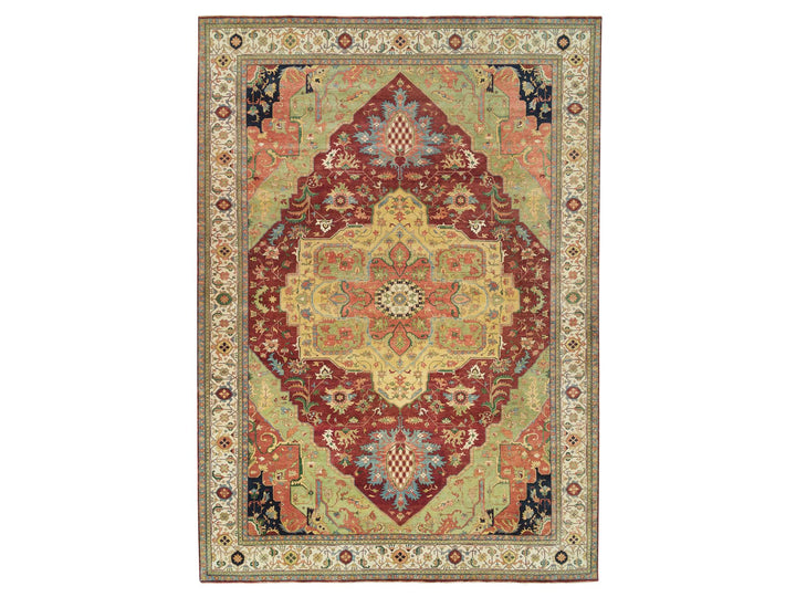 12'0" x 18'2" New Hand Knotted Red Wool Rectangle Oriental Rug - MOA10265502
