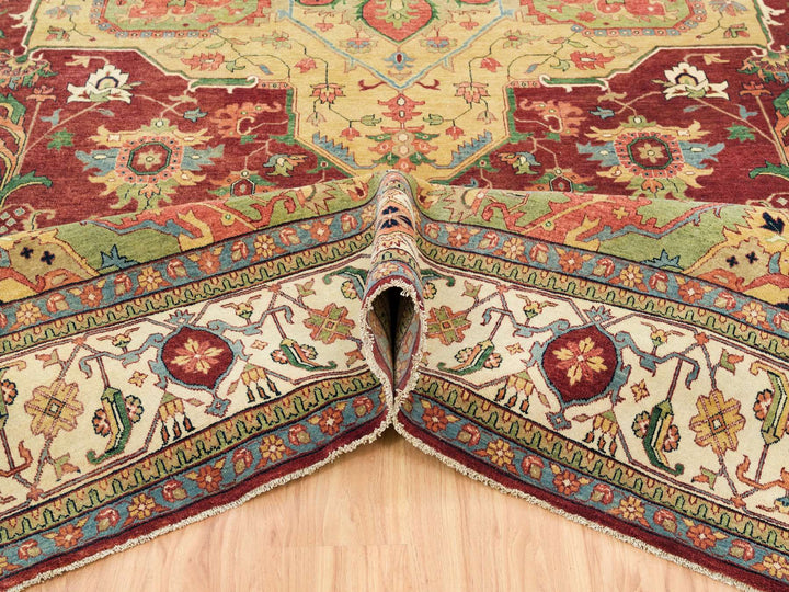12'0" x 18'2" New Hand Knotted Red Wool Rectangle Oriental Rug - MOA10265502