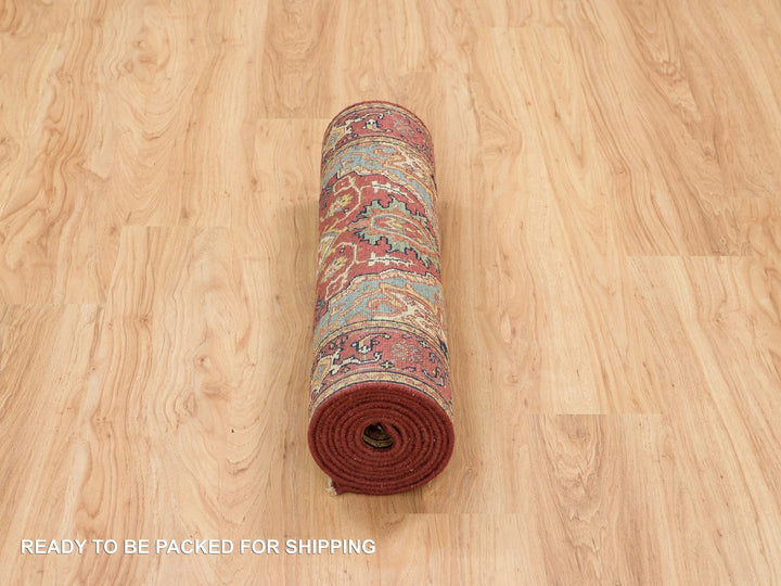 2'7" x 10'0" New Hand Knotted Red Wool Runner Oriental Rug - MOA10265503
