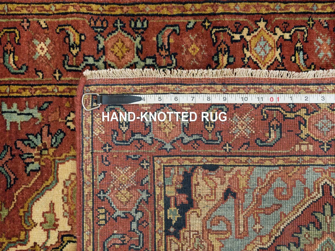 2'7" x 10'0" New Hand Knotted Red Wool Runner Oriental Rug - MOA10265503