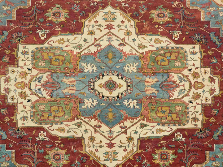 12'0" x 15'2" New Hand Knotted Red Wool Rectangle Oriental Rug - MOA10265509