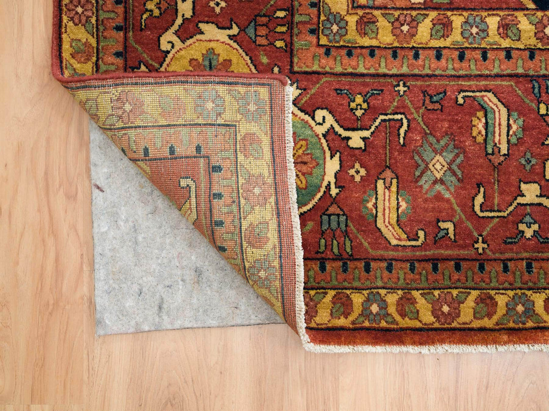 12'1" x 18'2" New Hand Knotted Red Wool Rectangle Oriental Rug - MOA10265511