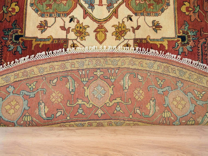 10'0" x 10'0" New Hand Knotted Red Wool Round Oriental Rug - MOA10265513