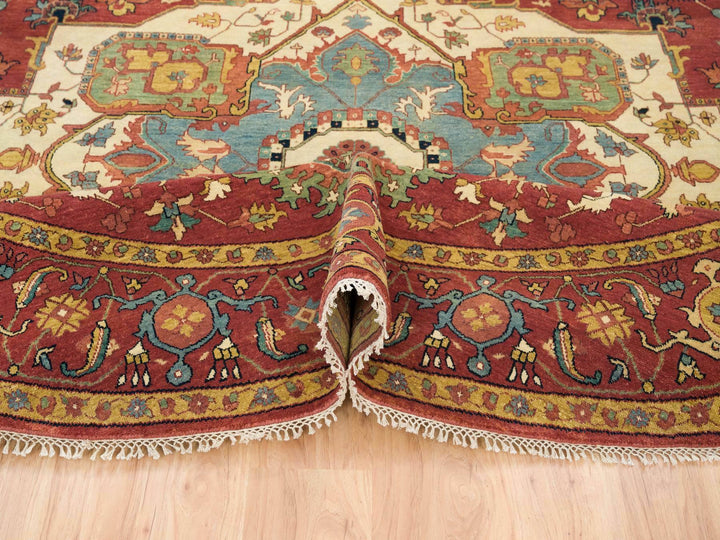 10'0" x 10'0" New Hand Knotted Red Wool Round Oriental Rug - MOA10265513