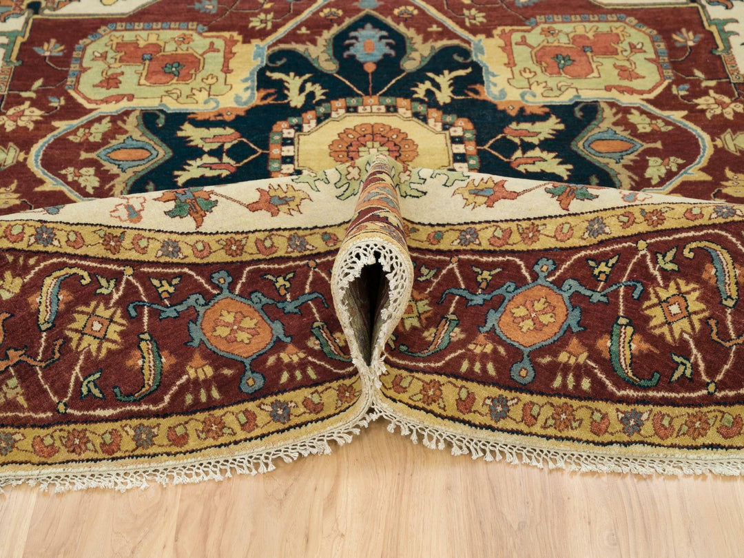 10'0" x 10'0" New Hand Knotted Ivory Wool Round Oriental Rug - MOA10265517