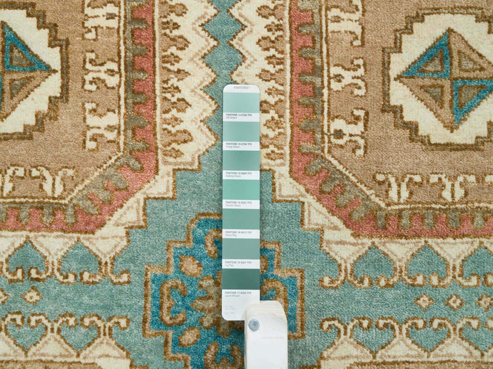 10'0" x 14'0" New Hand Knotted Green Wool Rectangle Oriental Rug - MOA10265539