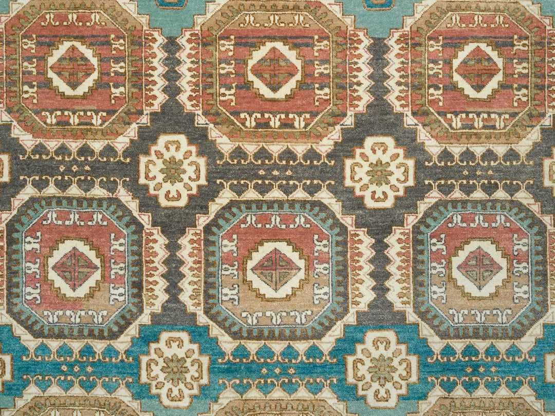 10'0" x 14'0" New Hand Knotted Green Wool Rectangle Oriental Rug - MOA10265539