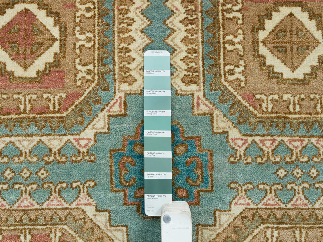 8'3" x 10'0" New Hand Knotted Green Wool Rectangle Oriental Rug - MOA10265545