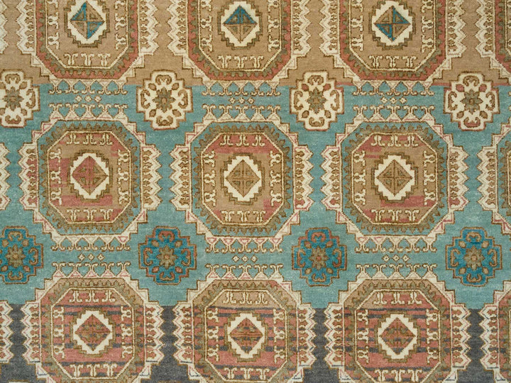 8'3" x 10'0" New Hand Knotted Green Wool Rectangle Oriental Rug - MOA10265545