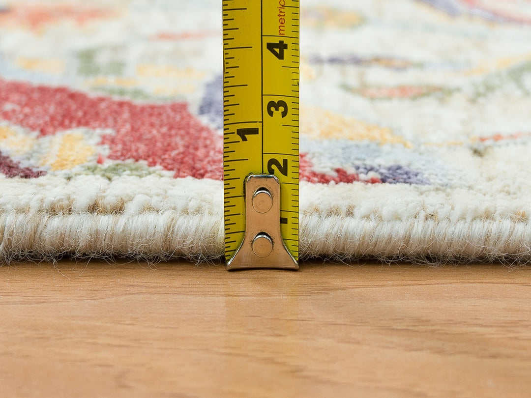 5'2" x 7'4" New Hand Knotted Ivory Wool & Silk Rectangle Oriental Rug - MOA10265550