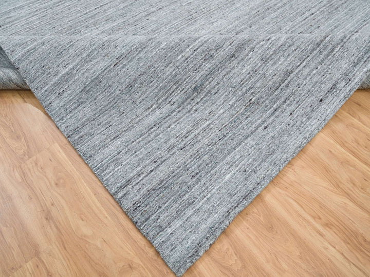 9'0" x 12'0" New Hand Loomed Grey Wool Rectangle Oriental Rug - MOA10265553