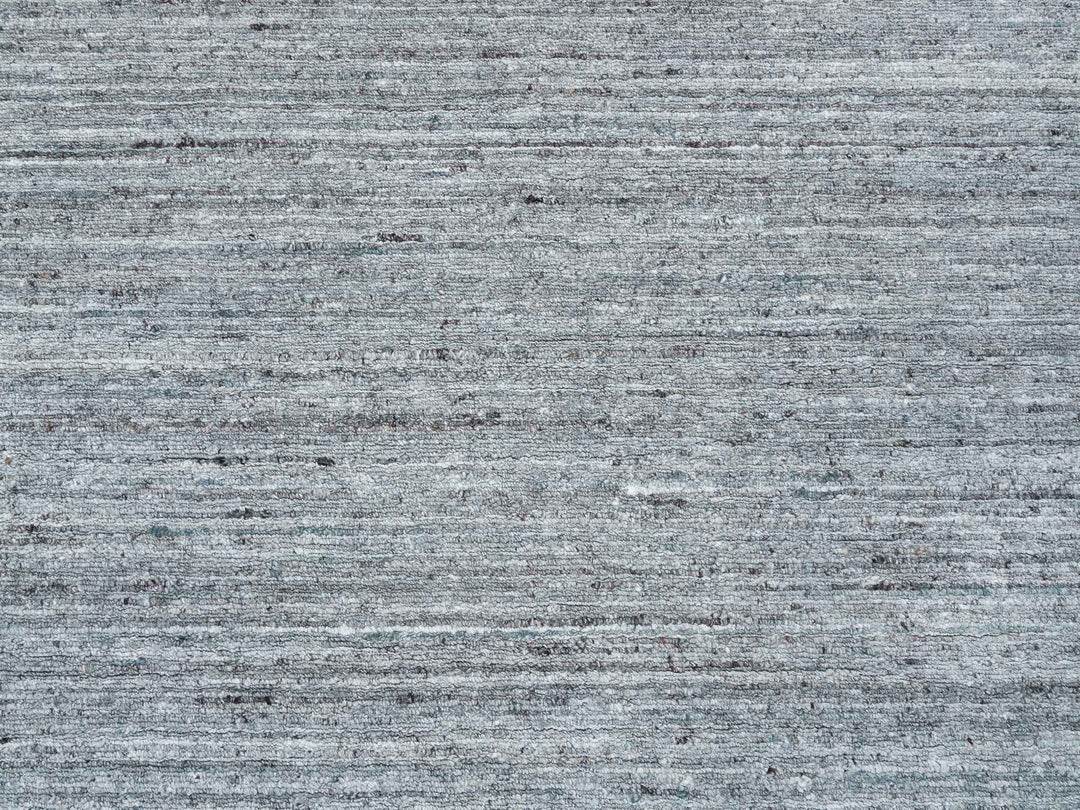 9'0" x 12'0" New Hand Loomed Grey Wool Rectangle Oriental Rug - MOA10265553