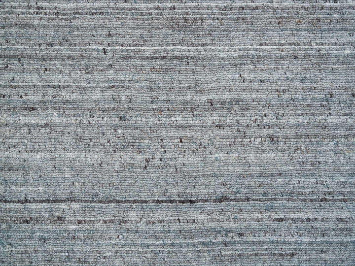 2'7" x 14'0" New Hand Loomed Grey Wool Runner Oriental Rug - MOA10265557