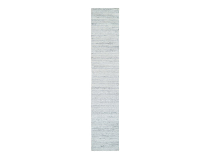 2'8" x 13'10" New Hand Loomed Ivory Wool Runner Oriental Rug - MOA10265570