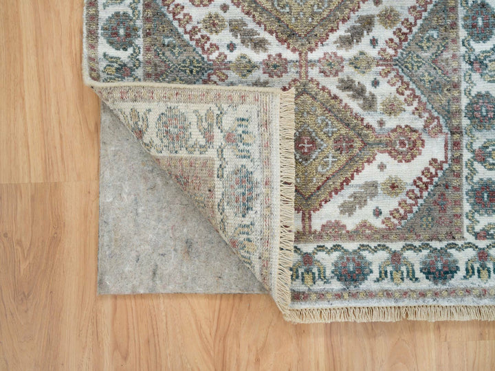 2'7" x 9'9" New Hand Knotted Ivory Wool Runner Oriental Rug - MOA10265574