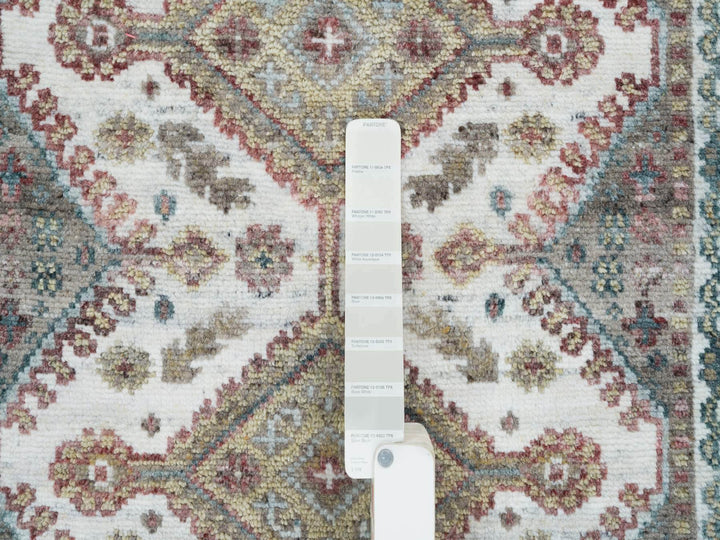 2'7" x 9'9" New Hand Knotted Ivory Wool Runner Oriental Rug - MOA10265574