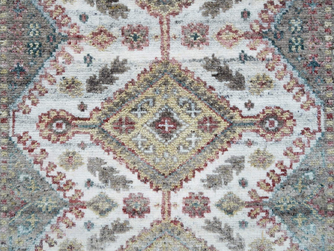 2'7" x 9'9" New Hand Knotted Ivory Wool Runner Oriental Rug - MOA10265574