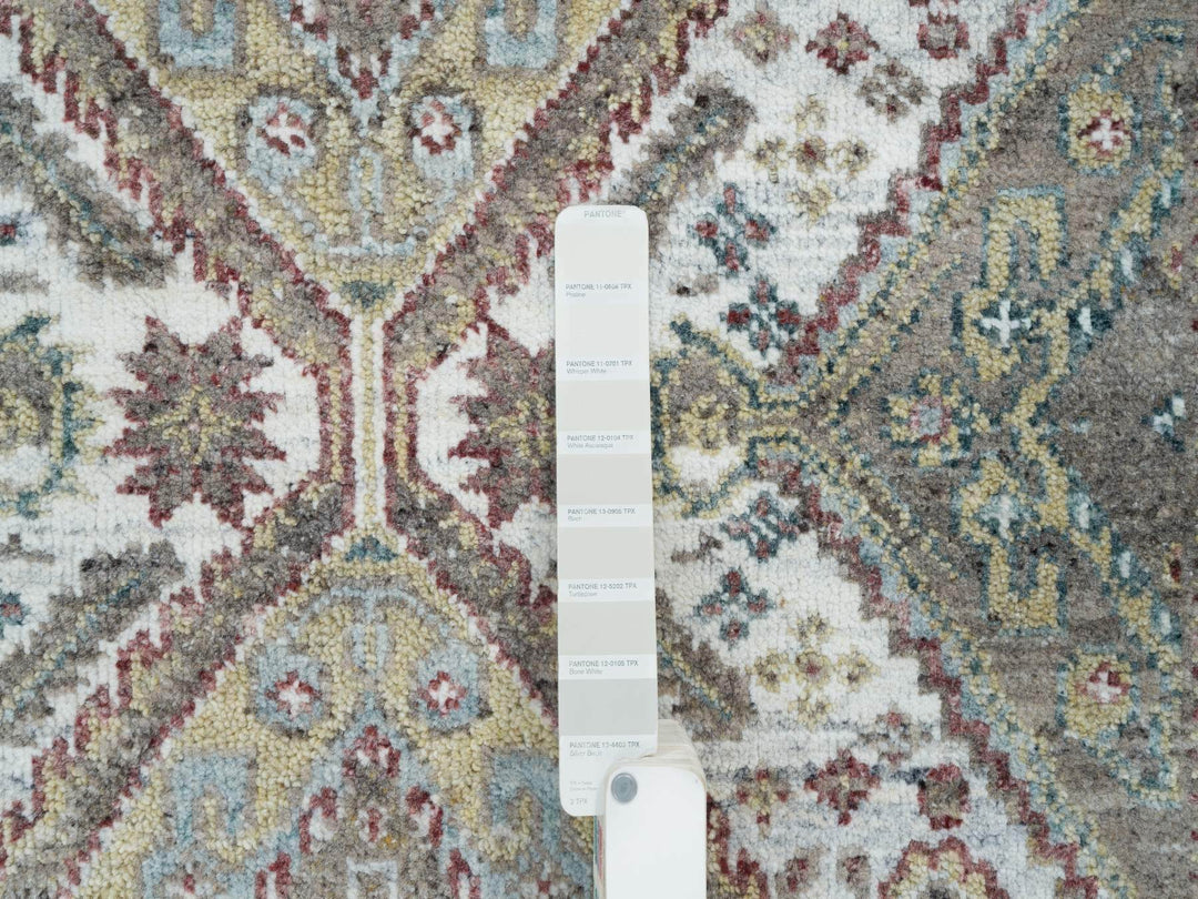 4'0" x 5'10" New Hand Knotted Ivory Wool Rectangle Oriental Rug - MOA10265578