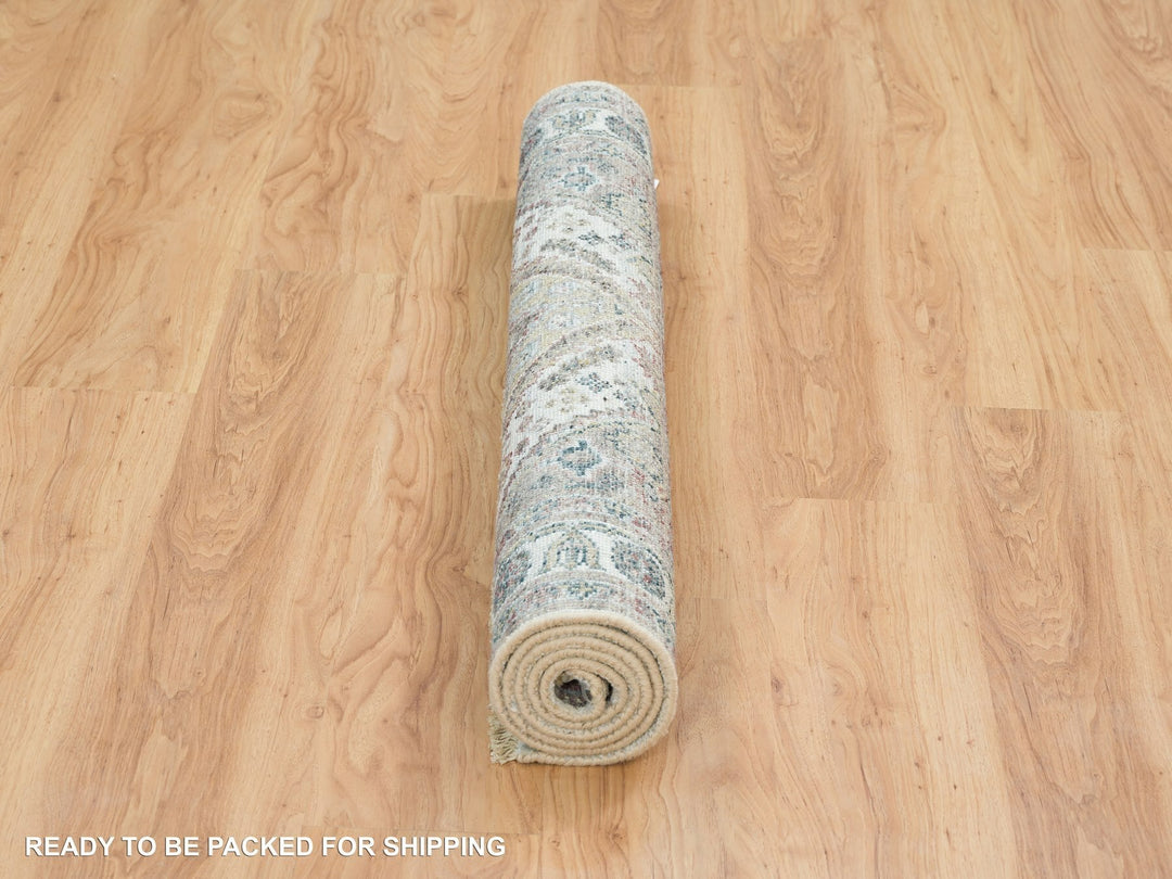 4'0" x 5'10" New Hand Knotted Ivory Wool Rectangle Oriental Rug - MOA10265578