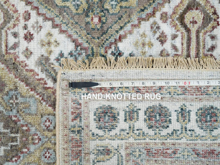 4'0" x 5'10" New Hand Knotted Ivory Wool Rectangle Oriental Rug - MOA10265578