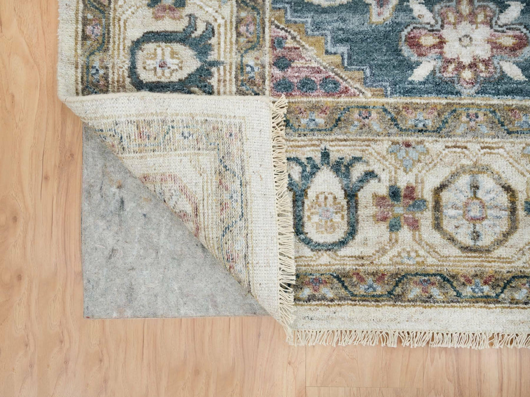 8'0" x 10'0" New Hand Knotted Ivory Wool Rectangle Oriental Rug - MOA10265584