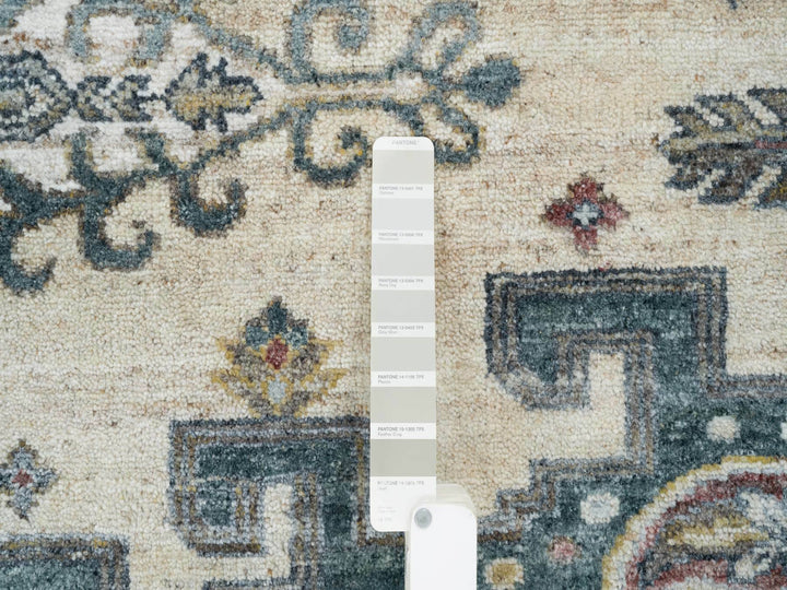 7'9" x 10'4" New Hand Knotted Ivory Wool Rectangle Oriental Rug - MOA10265586