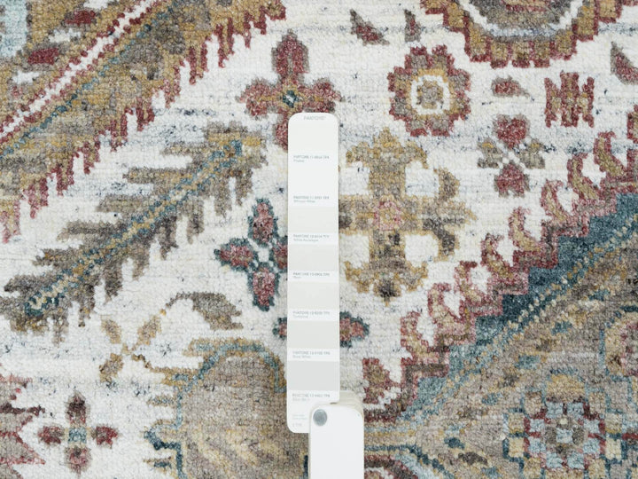9'9" x 9'9" New Hand Knotted Ivory Wool Round Oriental Rug - MOA10265589