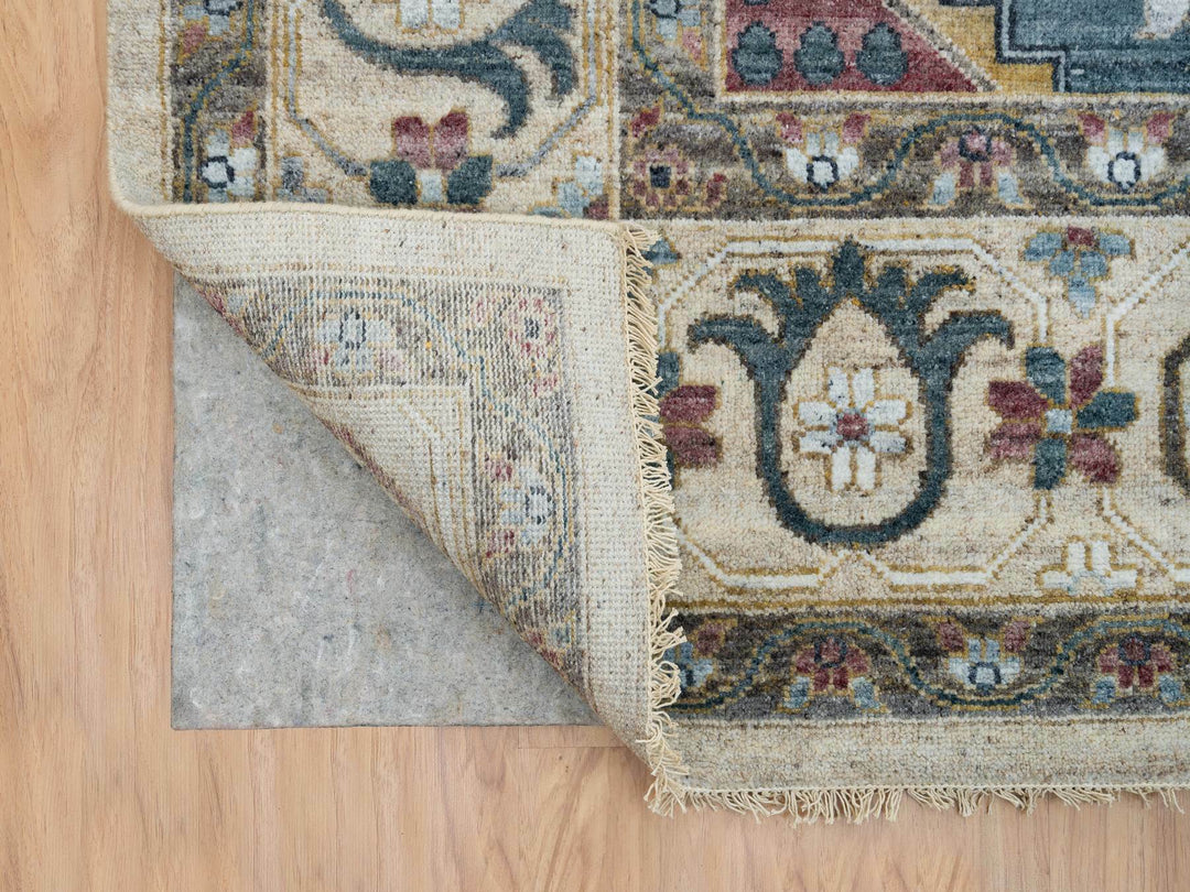 10'0" x 14'0" New Hand Knotted Ivory Wool Rectangle Oriental Rug - MOA10265595