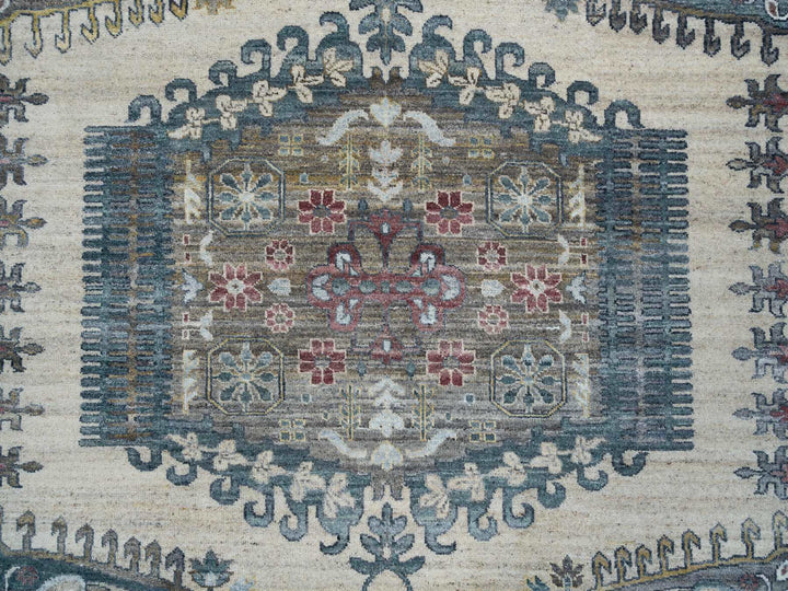 10'0" x 14'0" New Hand Knotted Ivory Wool Rectangle Oriental Rug - MOA10265595
