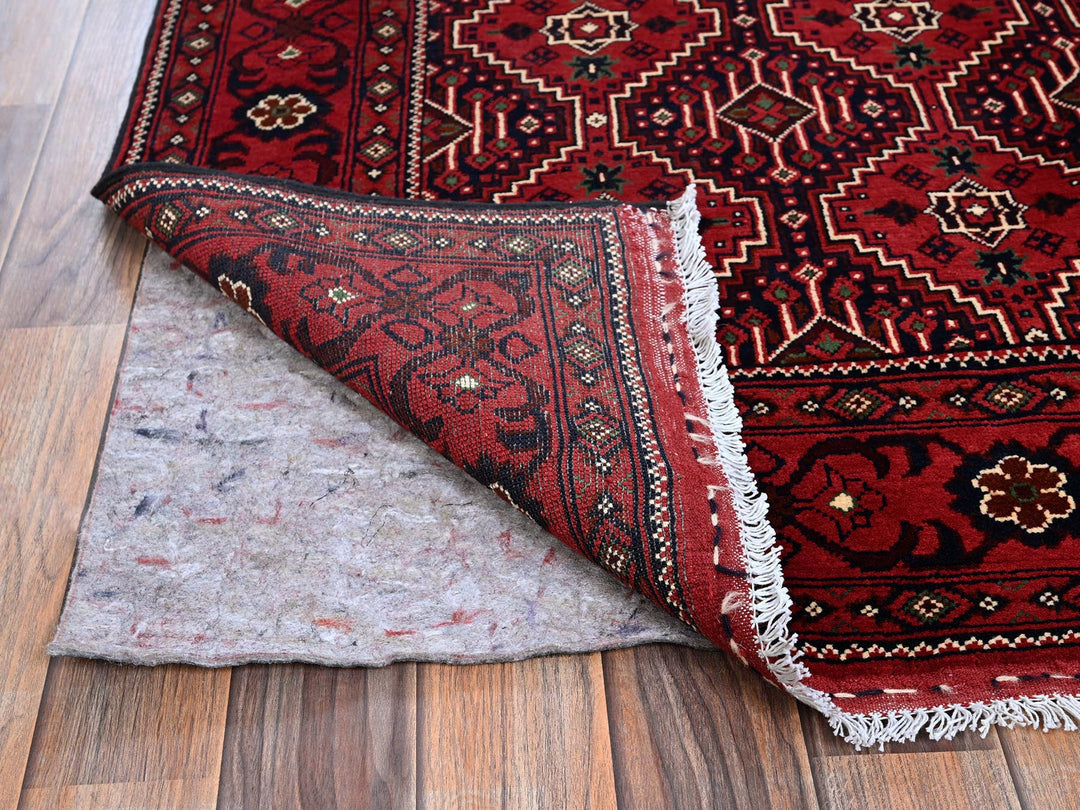 4'11" x 6'7" New Hand Knotted Red Wool Rectangle Oriental Rug - MOA102655