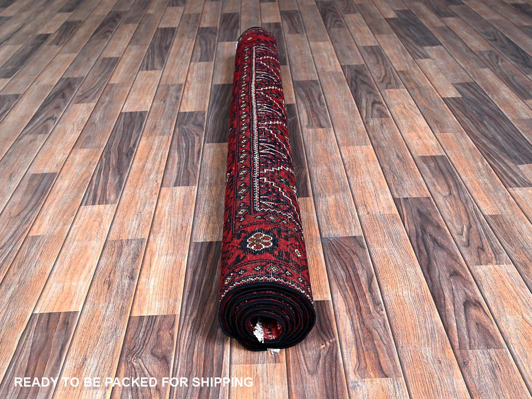 4'11" x 6'7" New Hand Knotted Red Wool Rectangle Oriental Rug - MOA102655