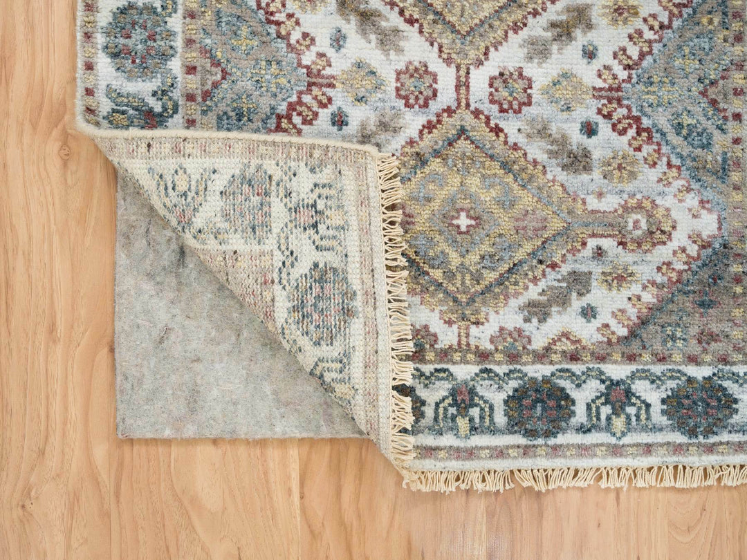 2'8" x 6'0" New Hand Knotted Ivory Wool Runner Oriental Rug - MOA10265601