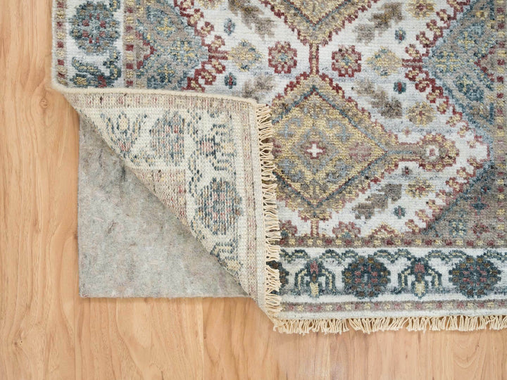2'8" x 6'0" New Hand Knotted Ivory Wool Runner Oriental Rug - MOA10265601