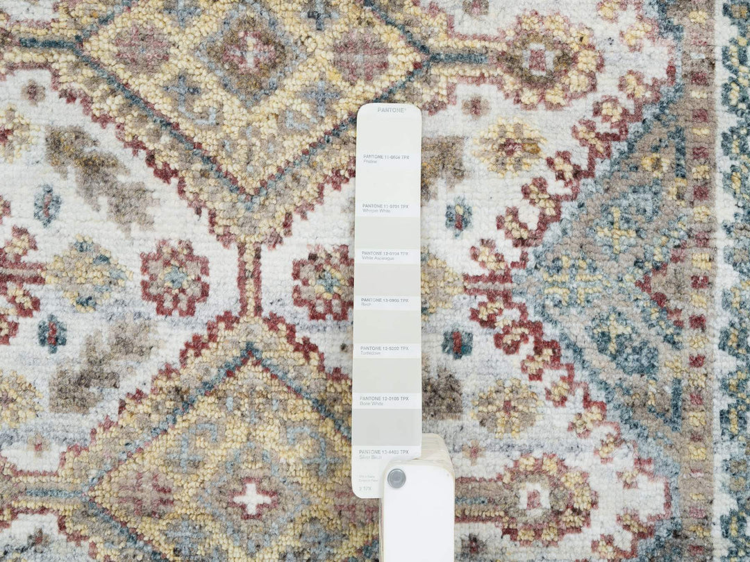 2'8" x 6'0" New Hand Knotted Ivory Wool Runner Oriental Rug - MOA10265601