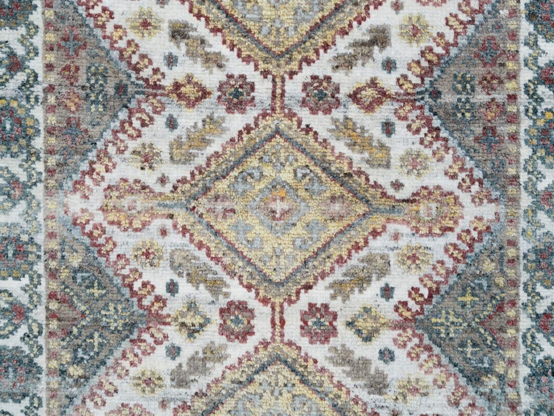 2'8" x 6'0" New Hand Knotted Ivory Wool Runner Oriental Rug - MOA10265601