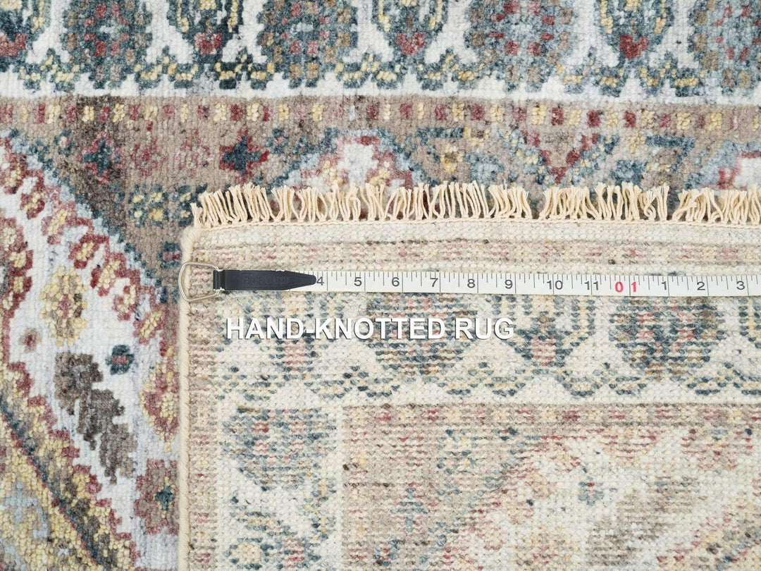 2'8" x 6'0" New Hand Knotted Ivory Wool Runner Oriental Rug - MOA10265601