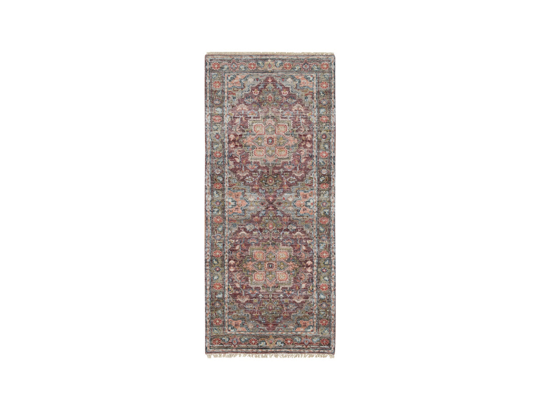 2'7" x 6'0" New Hand Knotted Red Wool Runner Oriental Rug - MOA10265602