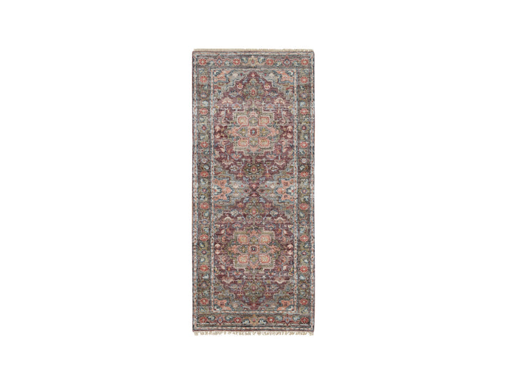 2'7" x 6'0" New Hand Knotted Red Wool Runner Oriental Rug - MOA10265602