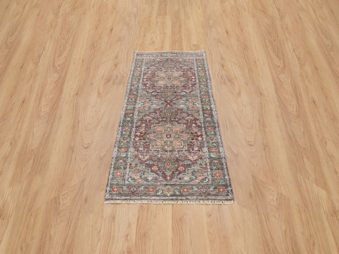 2'7" x 6'0" New Hand Knotted Red Wool Runner Oriental Rug - MOA10265602