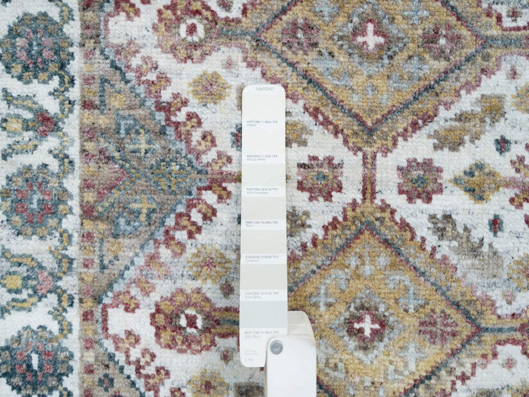 2'7" x 18'0" New Hand Knotted Ivory Wool Runner Oriental Rug - MOA10265610