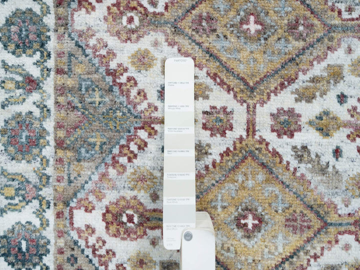 2'7" x 18'0" New Hand Knotted Ivory Wool Runner Oriental Rug - MOA10265610