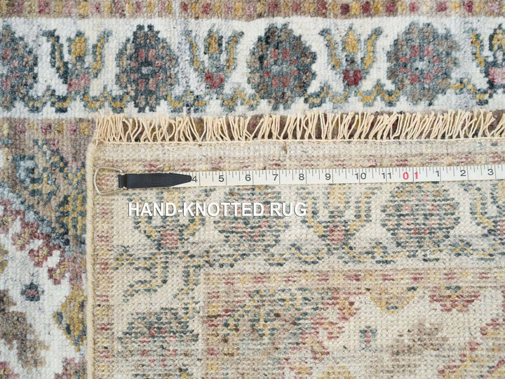 2'7" x 18'0" New Hand Knotted Ivory Wool Runner Oriental Rug - MOA10265610