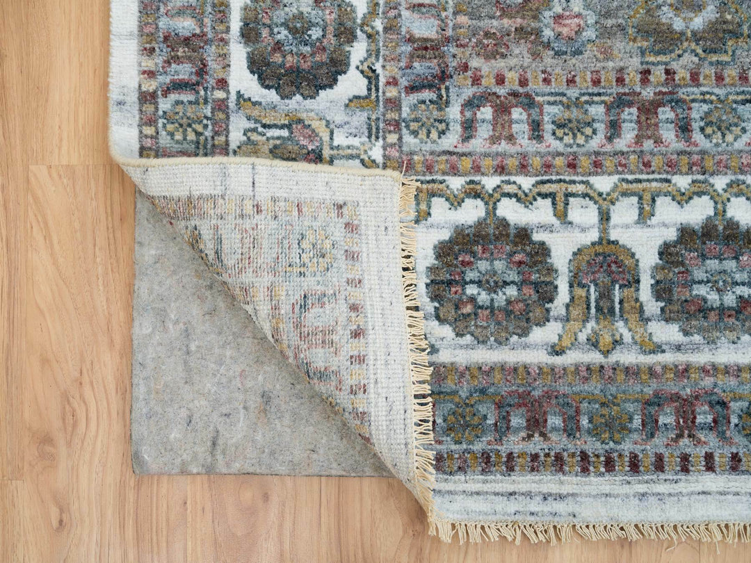 9'10" x 10'0" New Hand Knotted Ivory Wool Square Oriental Rug - MOA10265618