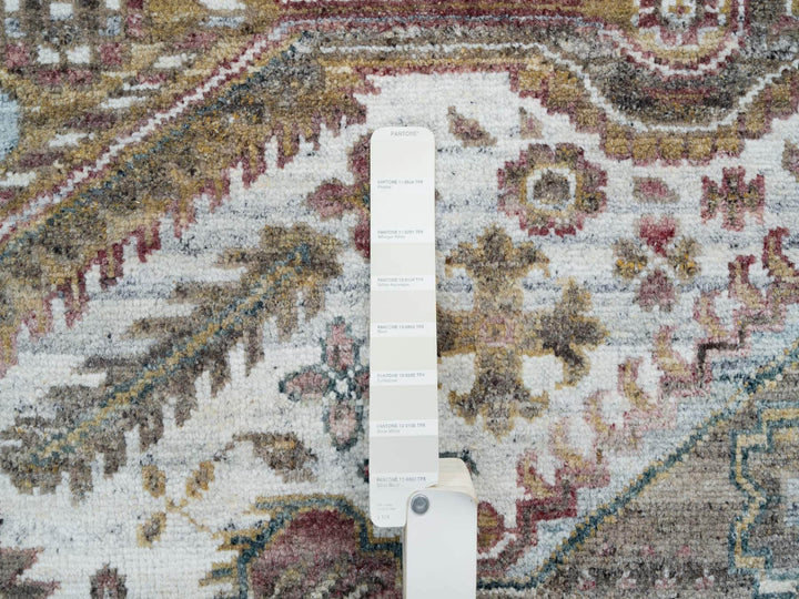 9'10" x 10'0" New Hand Knotted Ivory Wool Square Oriental Rug - MOA10265618
