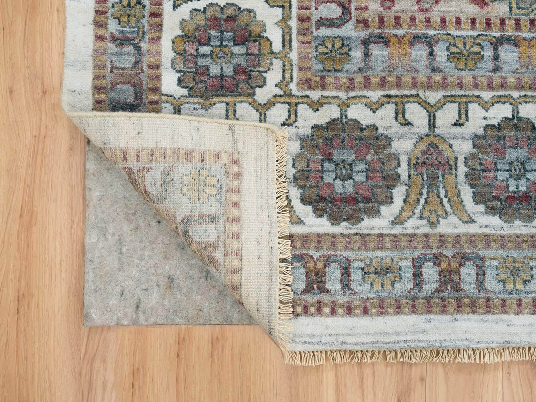 12'0" x 17'10" New Hand Knotted Ivory Wool Rectangle Oriental Rug - MOA10265621