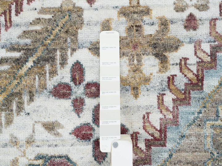 12'0" x 17'10" New Hand Knotted Ivory Wool Rectangle Oriental Rug - MOA10265621